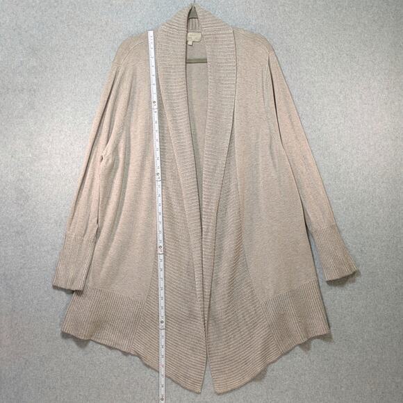 Joan Vass Sand Beige Open Wear Cardigan Women’s Size 2X Lightweight Knit - Picture 8 of 13